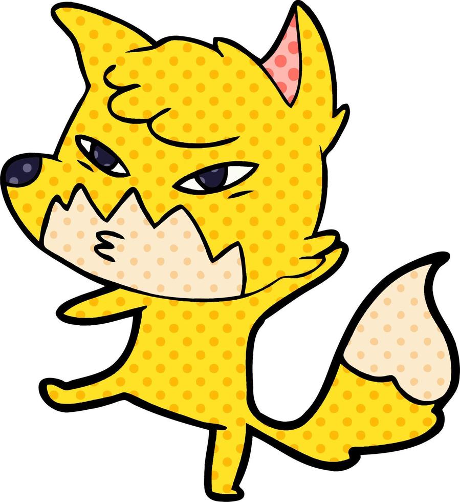 clever cartoon fox vector