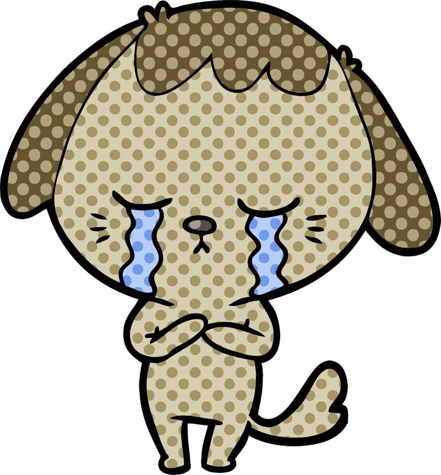 cartoon crying dog vector