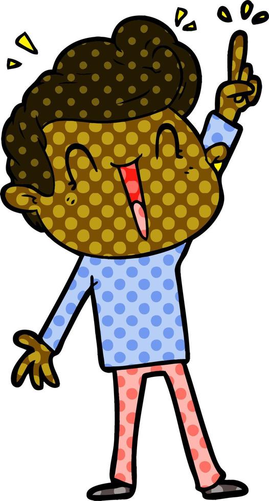 cartoon excited man vector