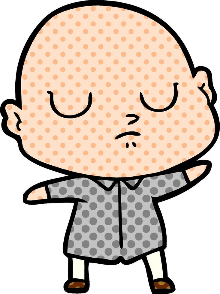 cartoon bald man vector