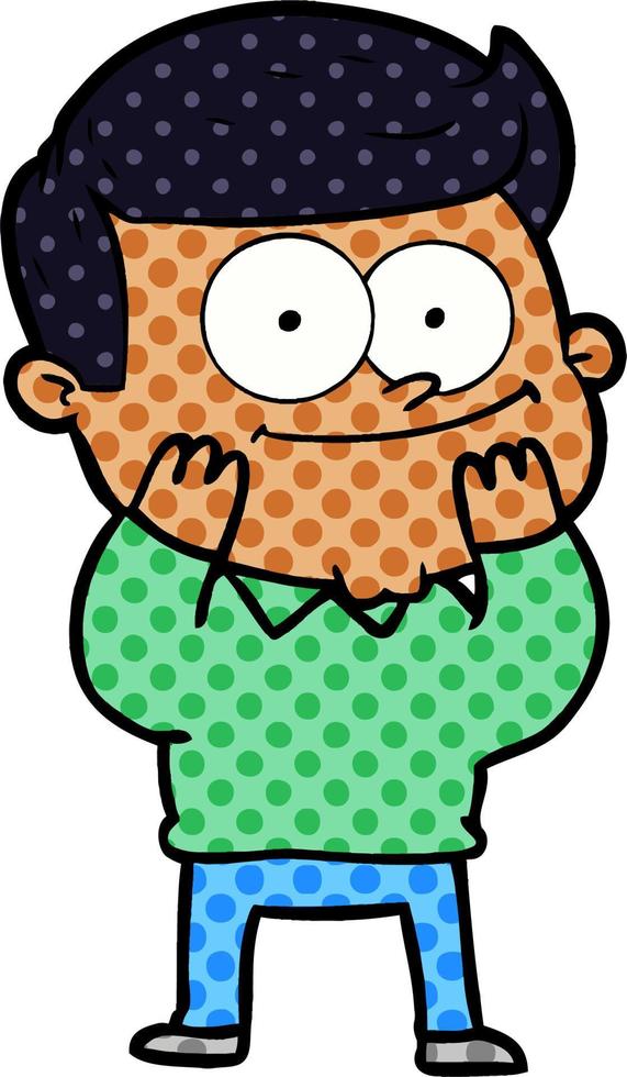 hombre feliz de dibujos animados vector