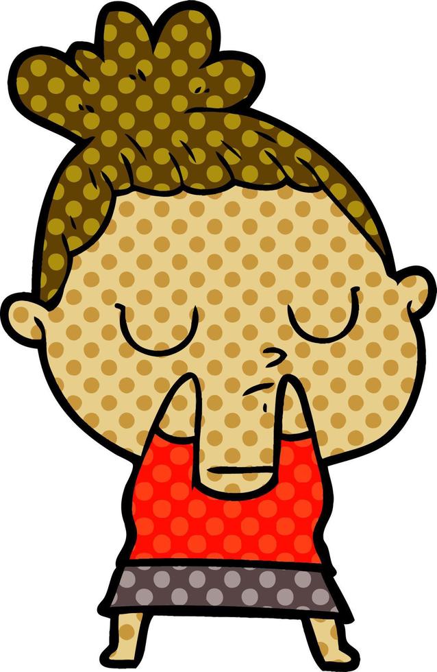 mujer tranquila de dibujos animados vector