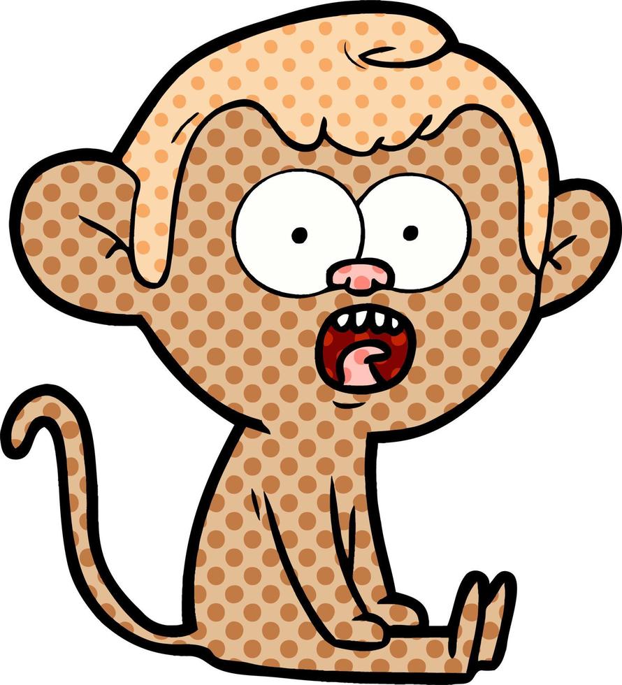 cartoon shocked monkey vector