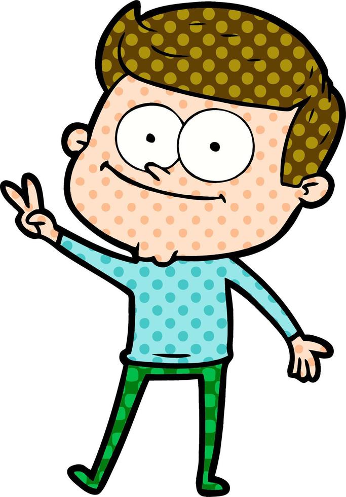 hombre feliz de dibujos animados vector