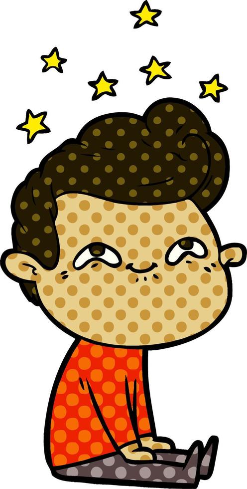 cartoon excited man vector