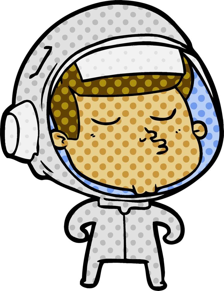 cartoon confident astronaut vector