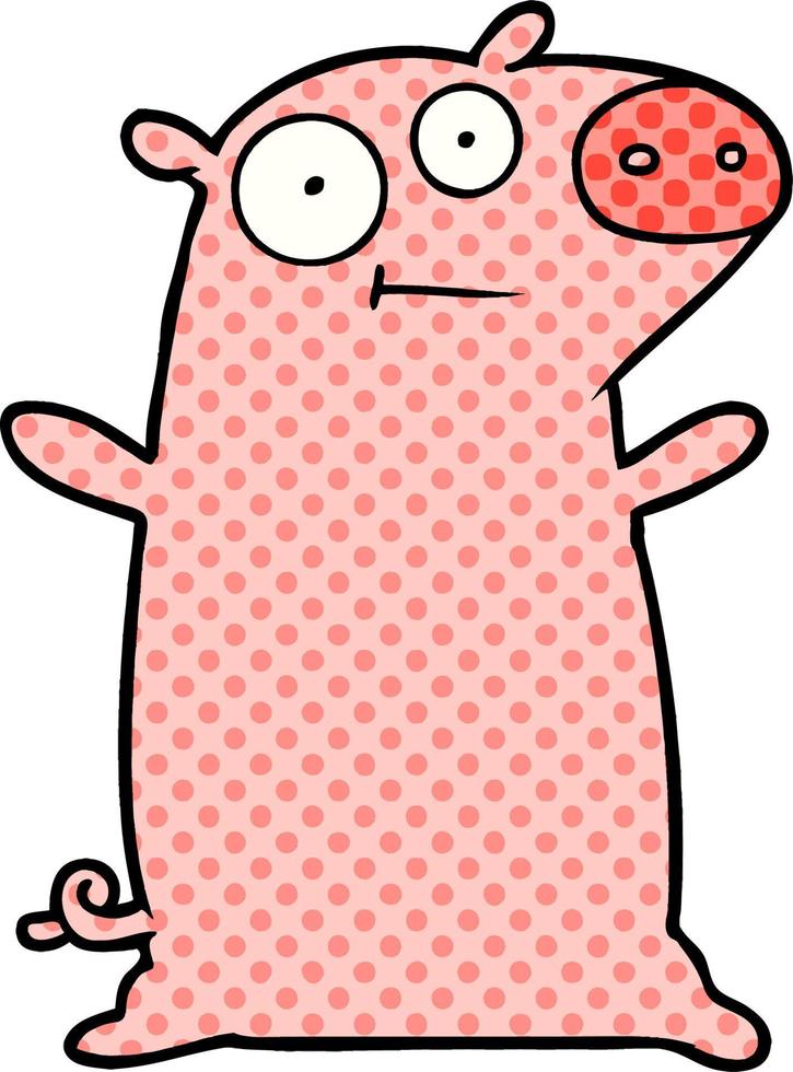 happy cartoon pig vector