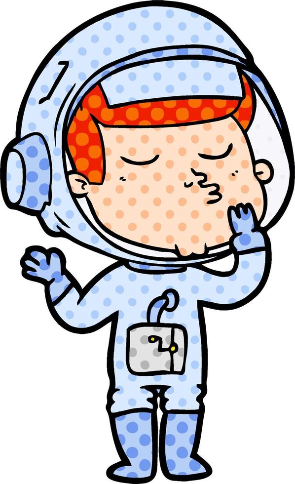 cartoon confident astronaut vector