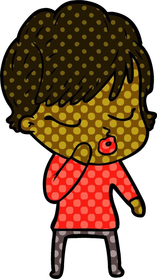 cartoon woman with eyes shut vector