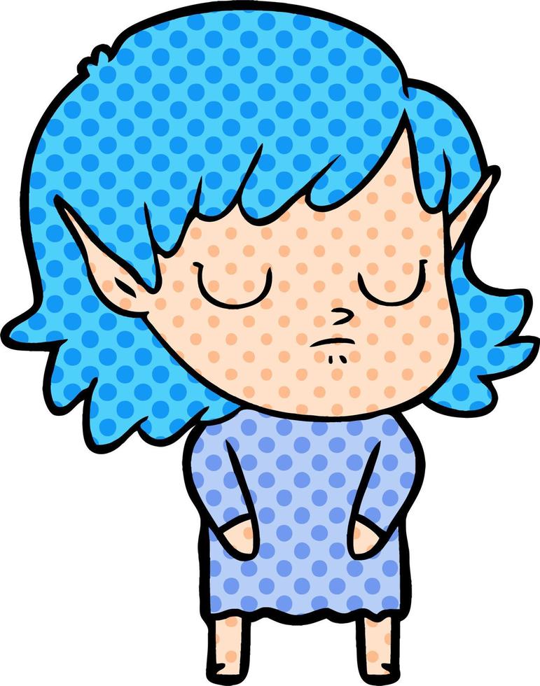 niña elfa de dibujos animados vector