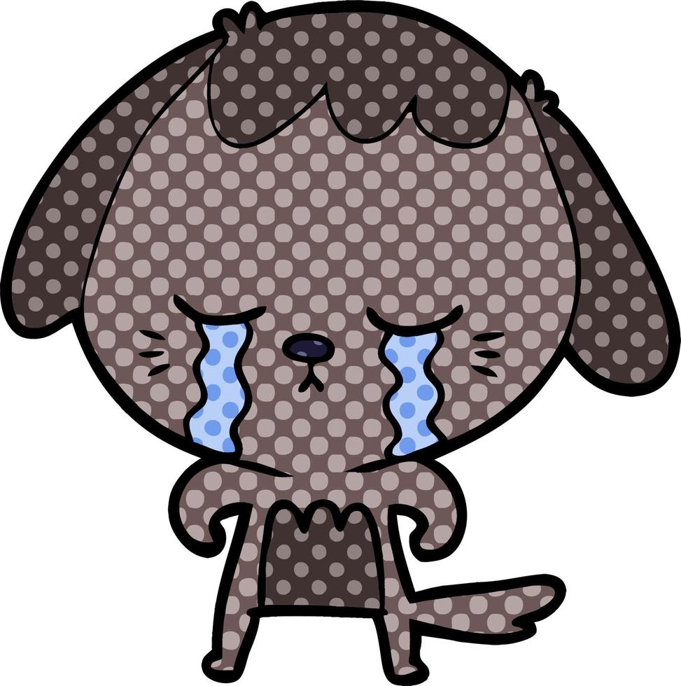 cartoon crying dog vector