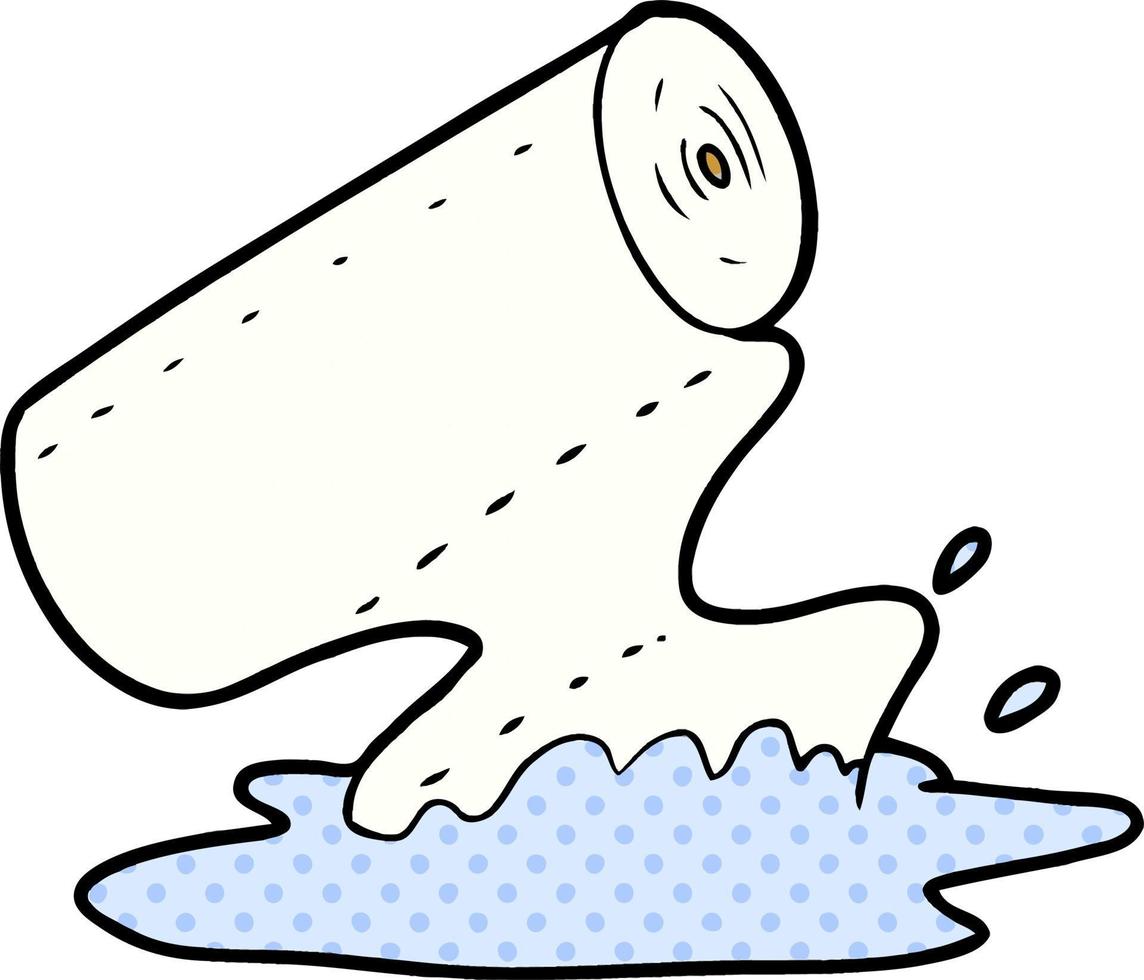 cartoon kitchen towel soaking up spill vector