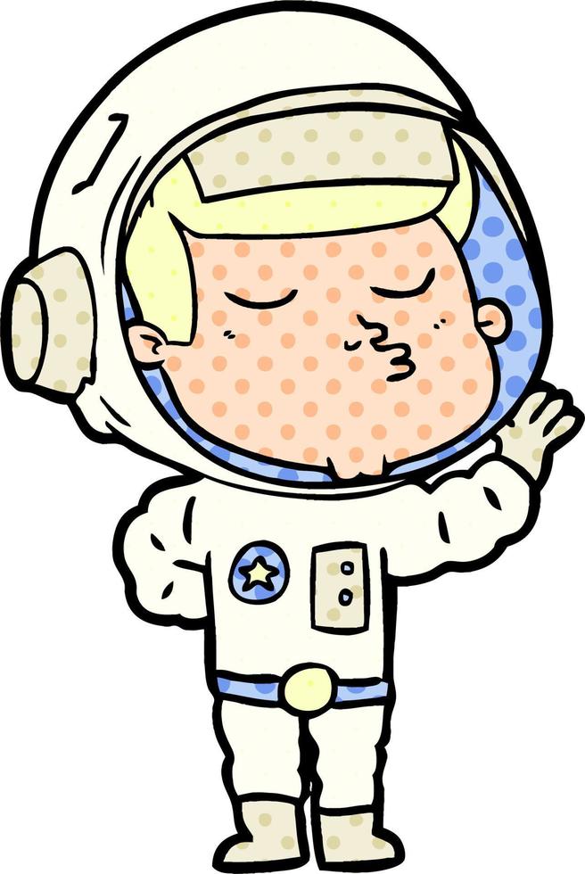 cartoon confident astronaut vector