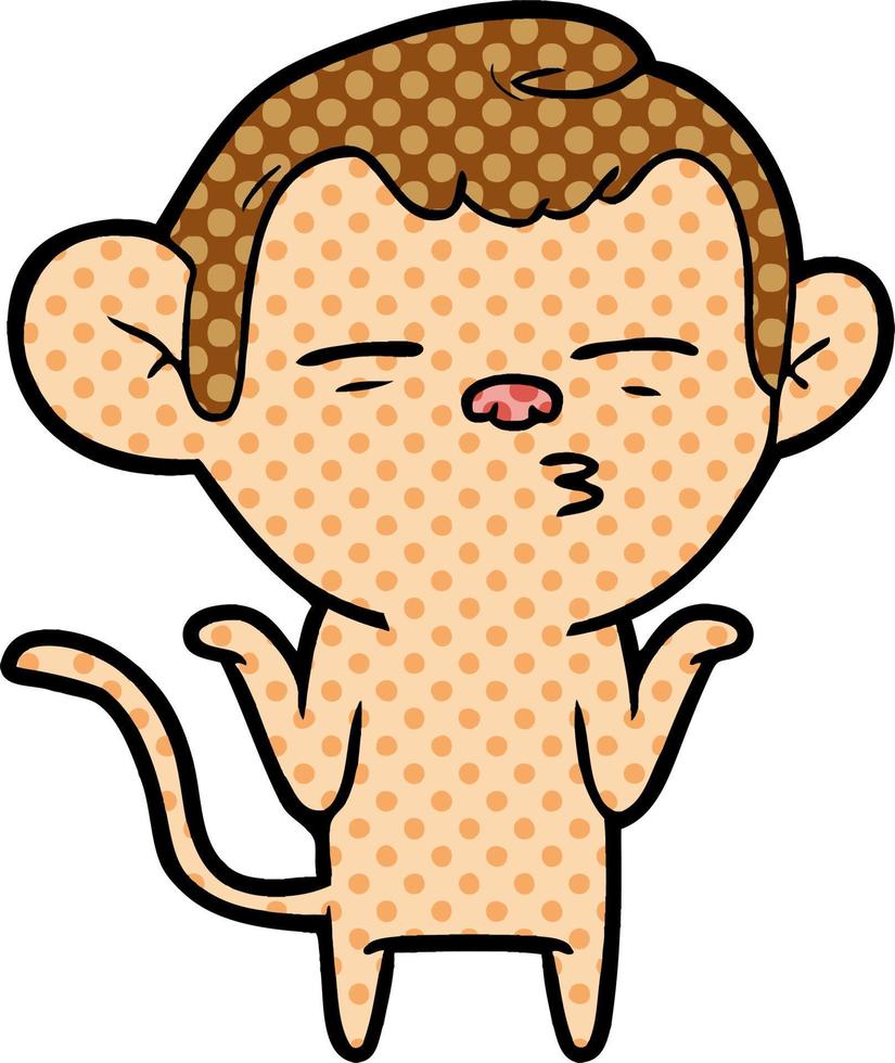 cartoon suspicious monkey vector