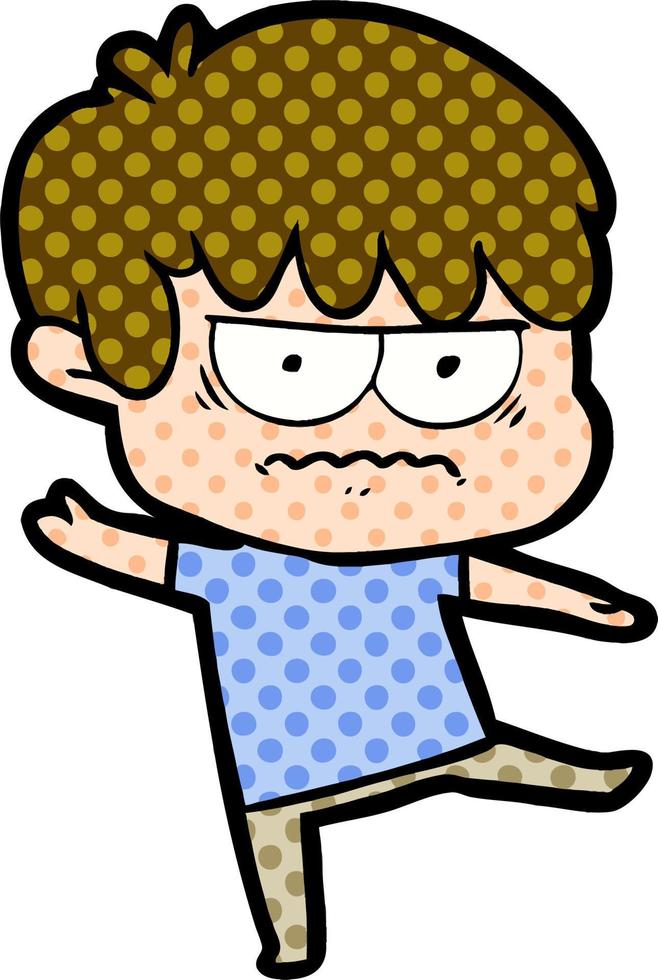 annoyed cartoon boy vector