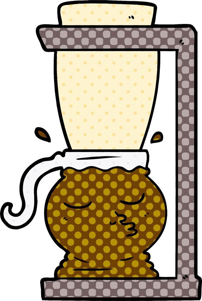 cartoon filter coffee machine vector