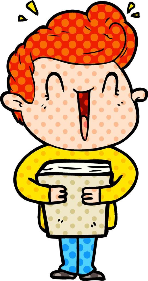 cartoon excited man vector