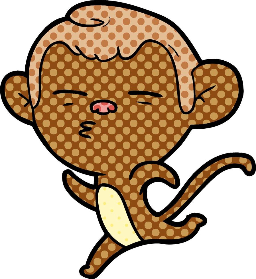 cartoon suspicious monkey vector