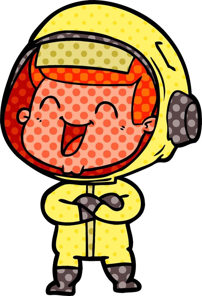 happy cartoon astronaut vector