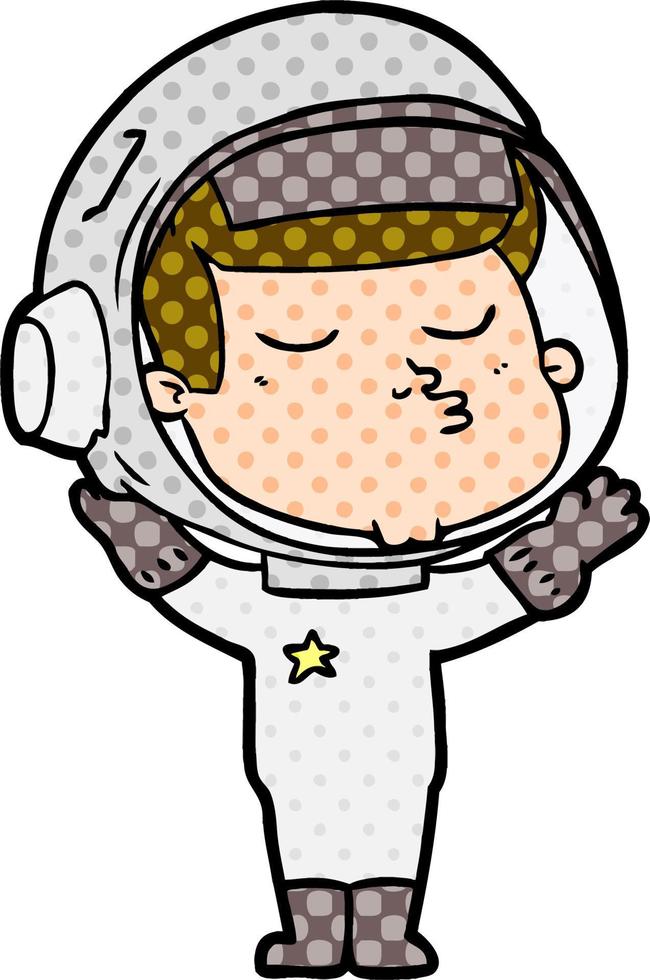 cartoon confident astronaut vector