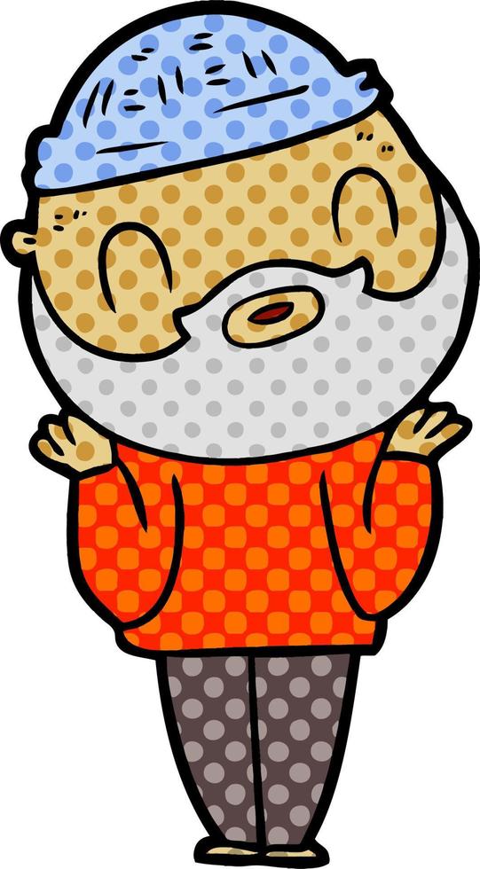cartoon bearded man vector