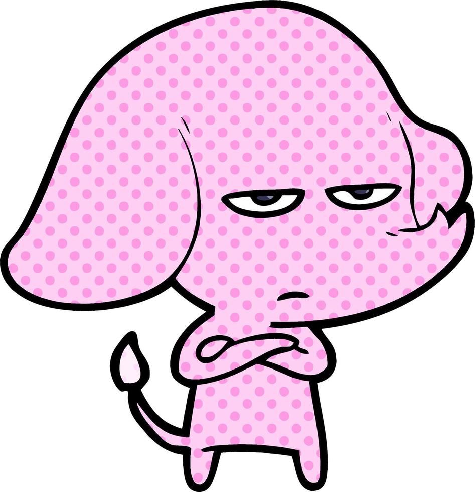 annoyed cartoon elephant vector