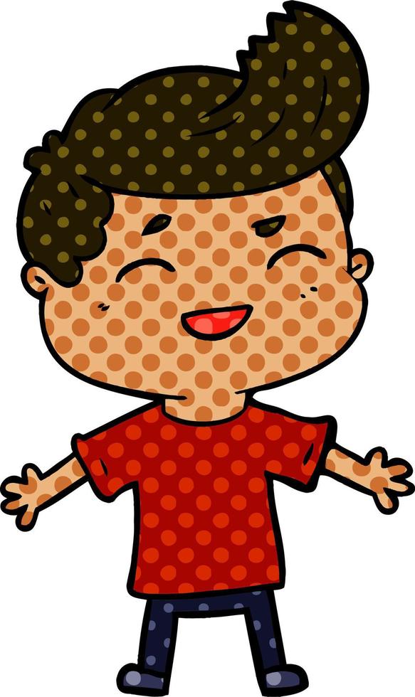 cartoon man laughing vector