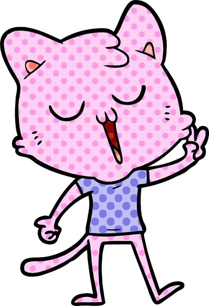 cartoon cat singing vector