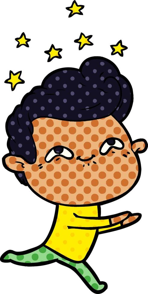 cartoon excited man vector