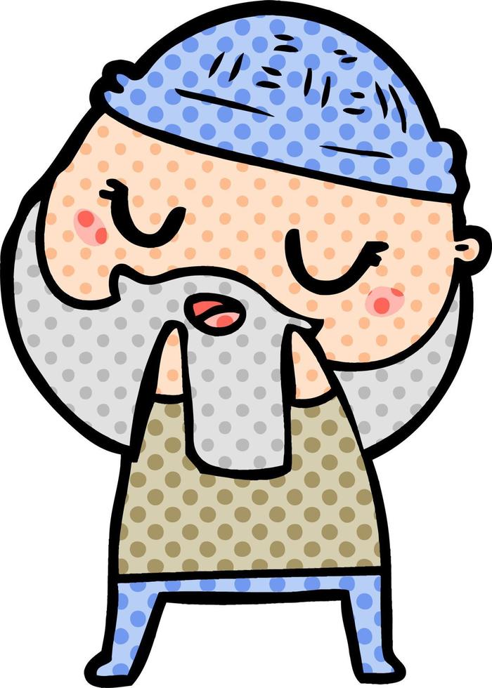 cute cartoon man with beard vector