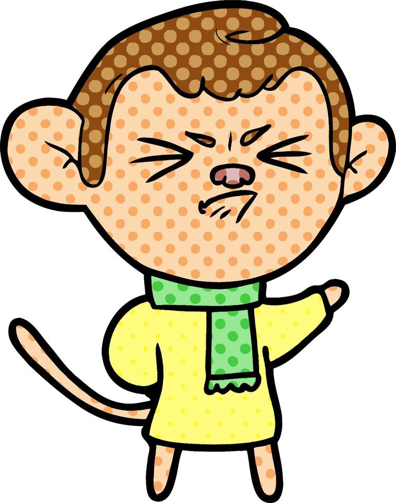 cartoon annoyed monkey vector