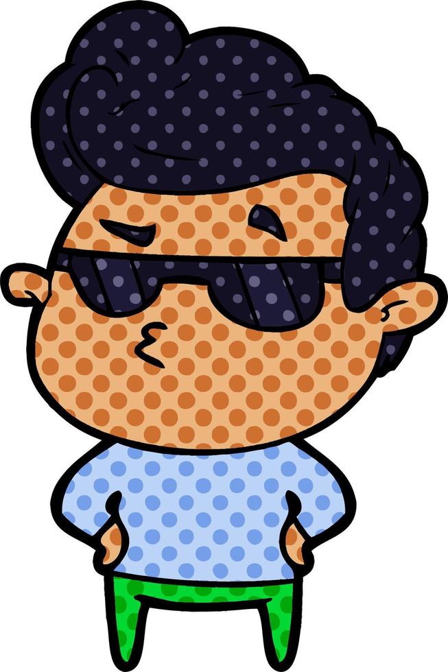 cartoon cool guy vector