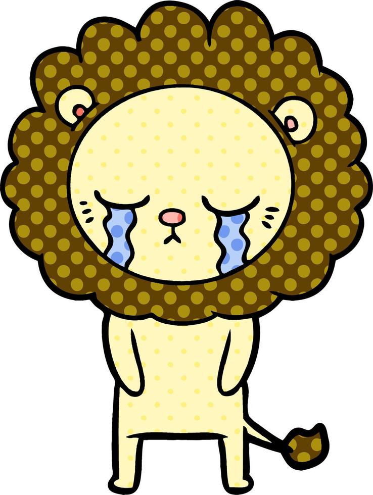 crying cartoon lion vector