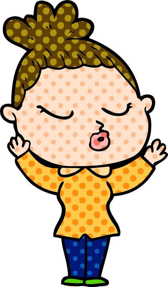 cartoon calm woman vector