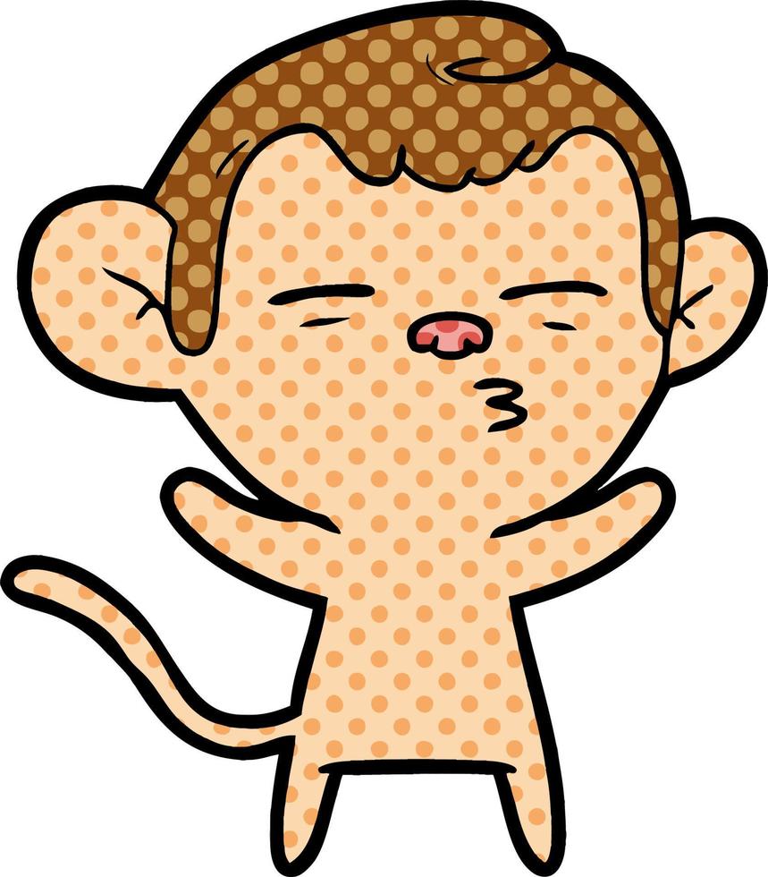 cartoon suspicious monkey vector