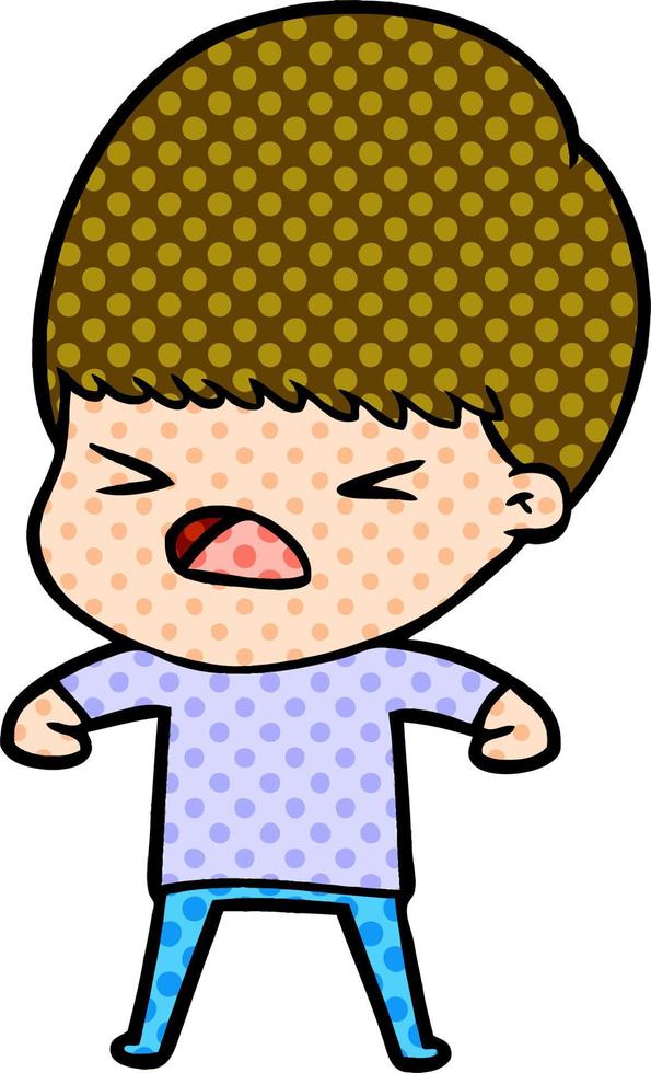 cartoon stressed man vector