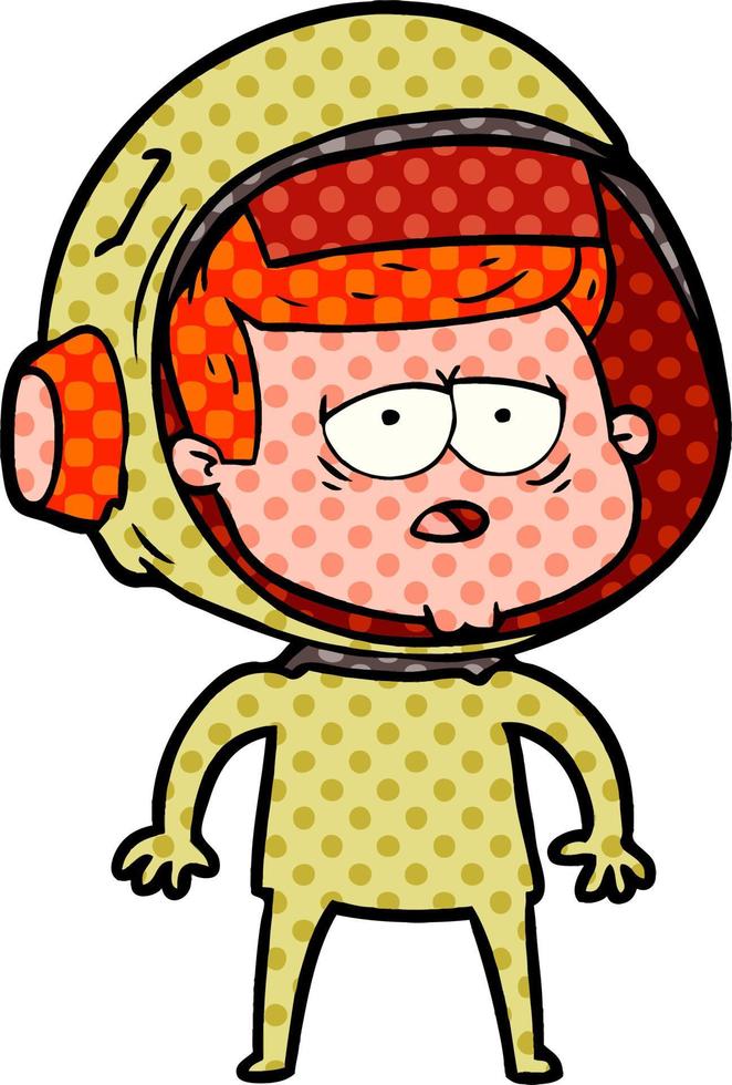 astronauta cansado de dibujos animados vector