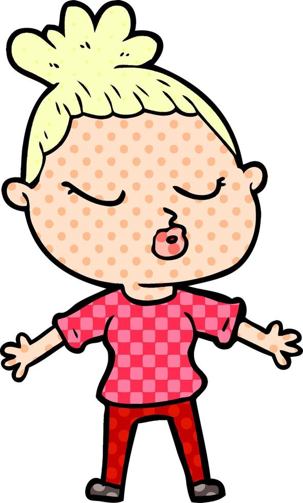 cartoon calm woman vector