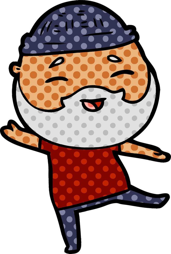 cartoon happy bearded man vector