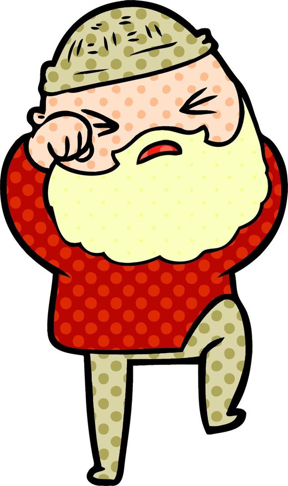 cartoon man with beard vector