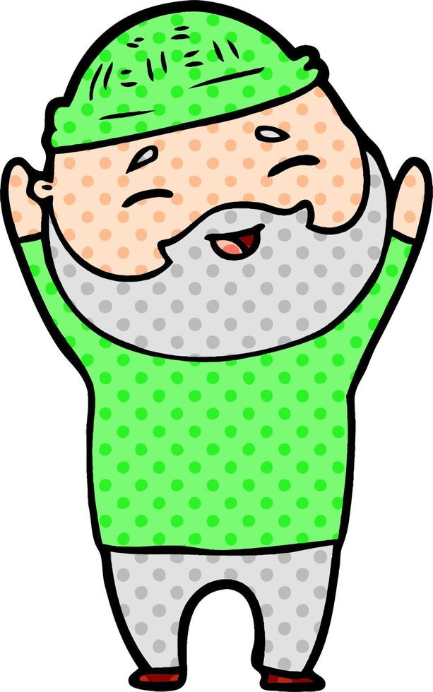 cartoon happy bearded man vector