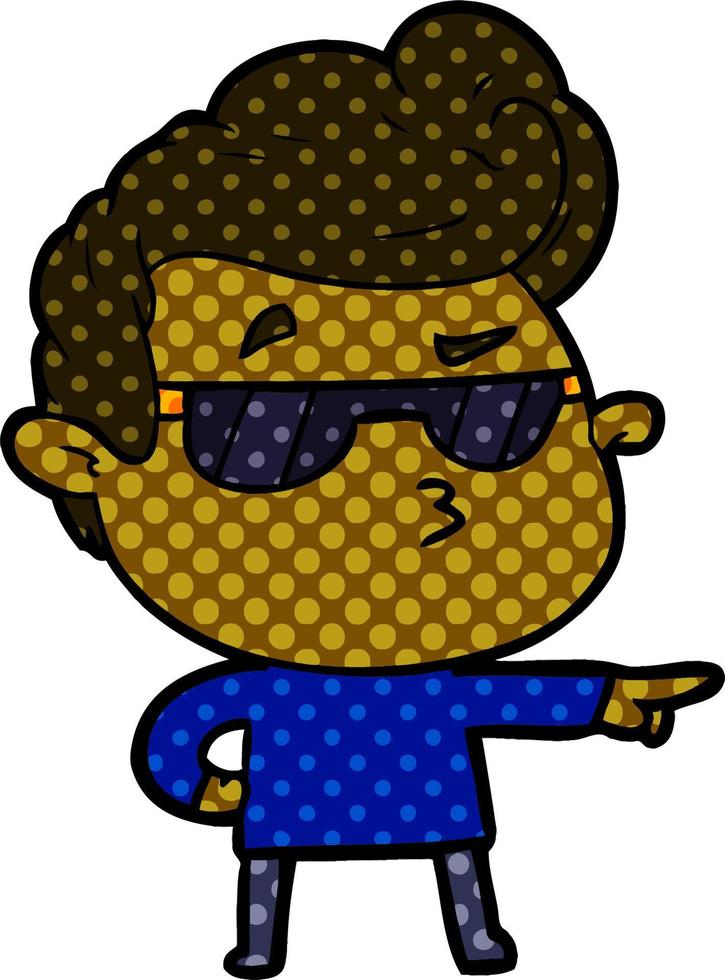 cartoon cool guy vector