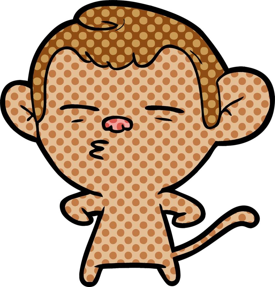 cartoon suspicious monkey vector