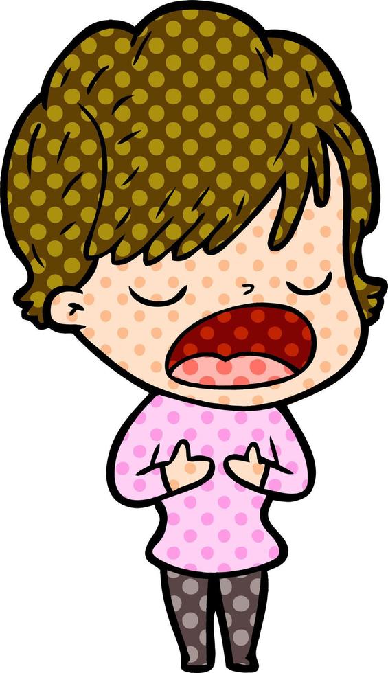cartoon woman talking vector