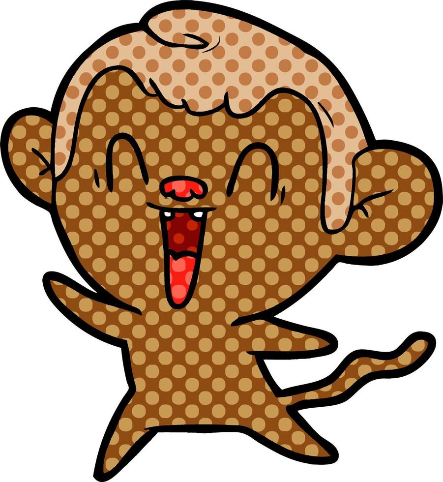 cartoon laughing monkey vector