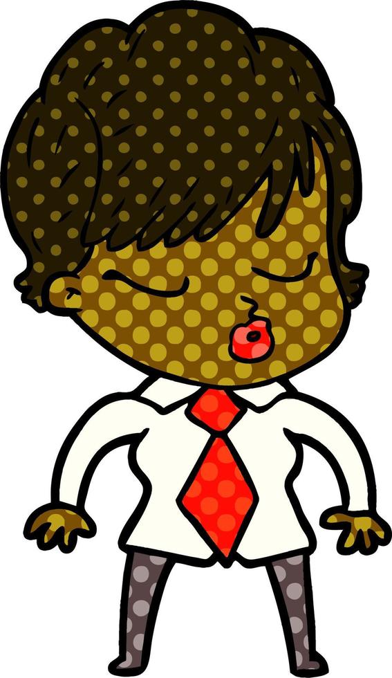 cartoon woman with eyes shut vector