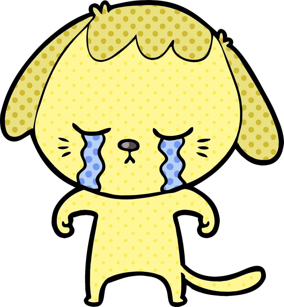 cartoon crying dog vector