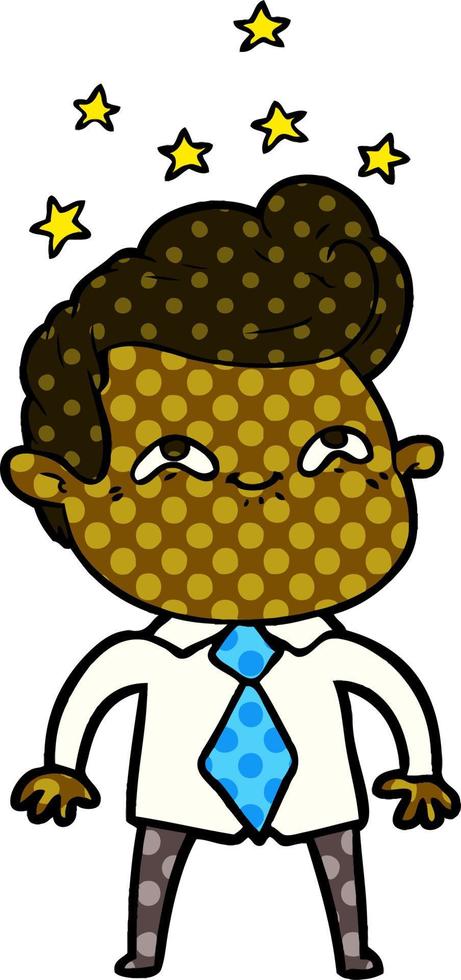 cartoon excited man vector