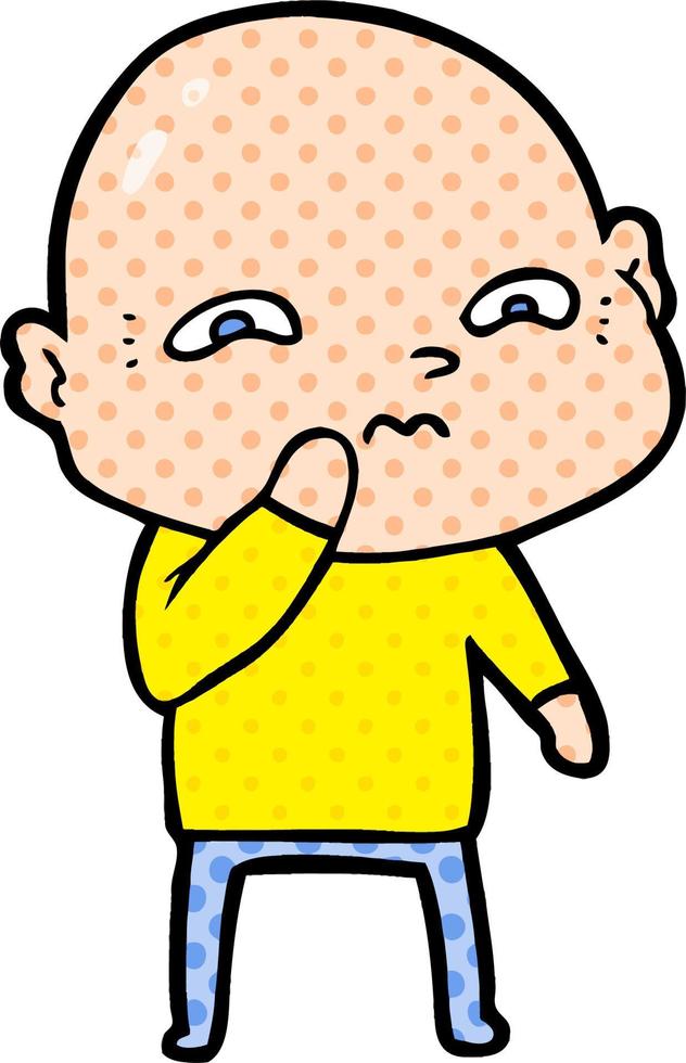 cartoon nervous man vector