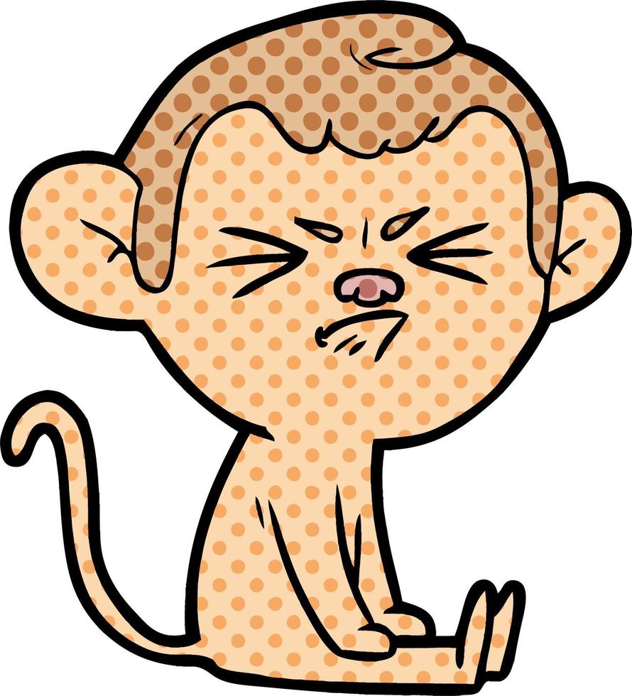 cartoon angry monkey vector